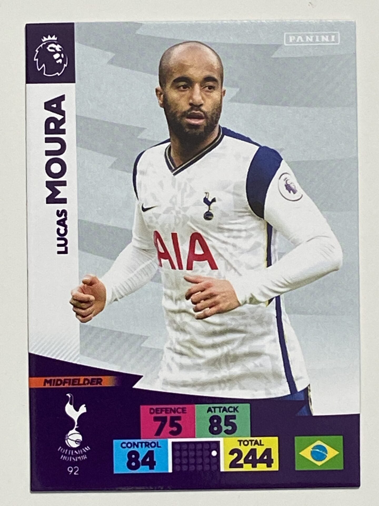 Lucas Moura (Tottenham) Football Card &#8211; Premier League Adrenalyn XL 2020:21