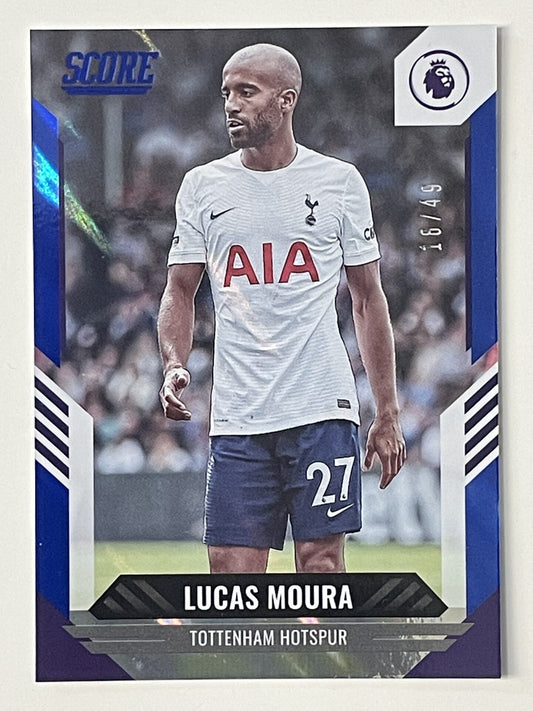 Lucas Moura Tottenham Hotspur Base Blue Lava Parallel Panini Premier League Score 2021 2022