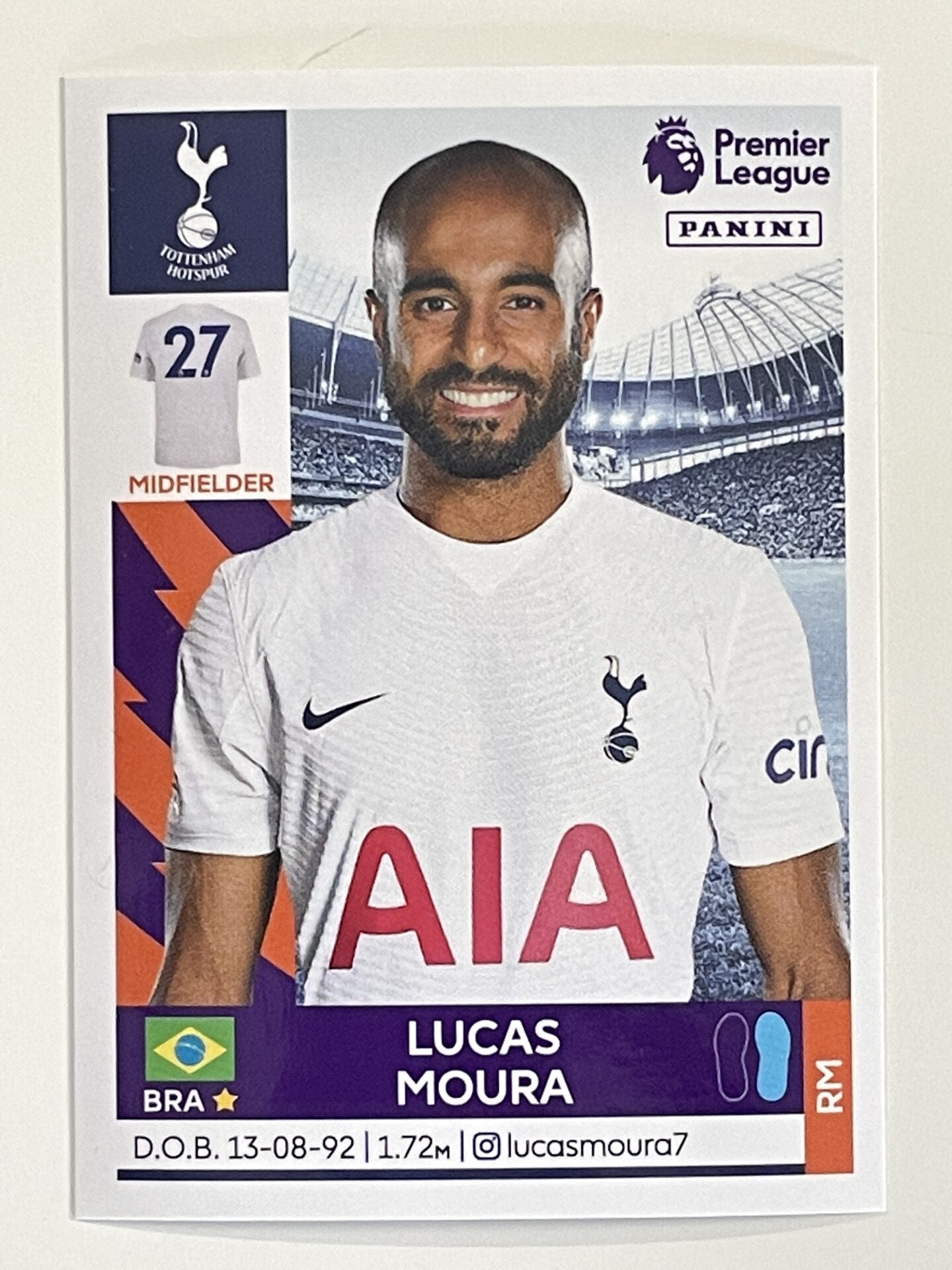 Lucas Moura Tottenham Hotspur Panini Premier League 2022 Football Sticker