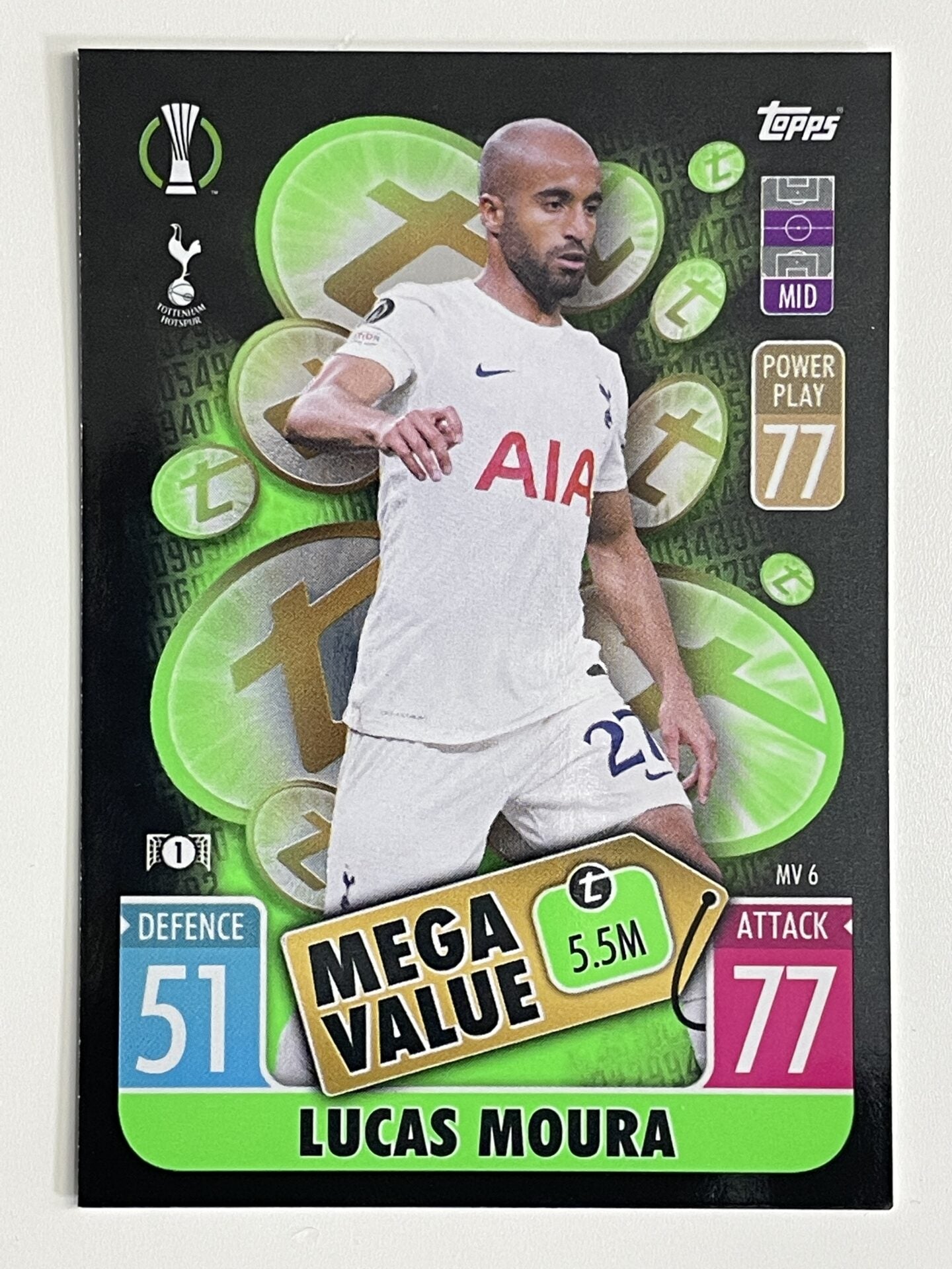 Lucas Moura Tottenham Mega Value Topps Match Attax Extra 2021:22 Champions League Card