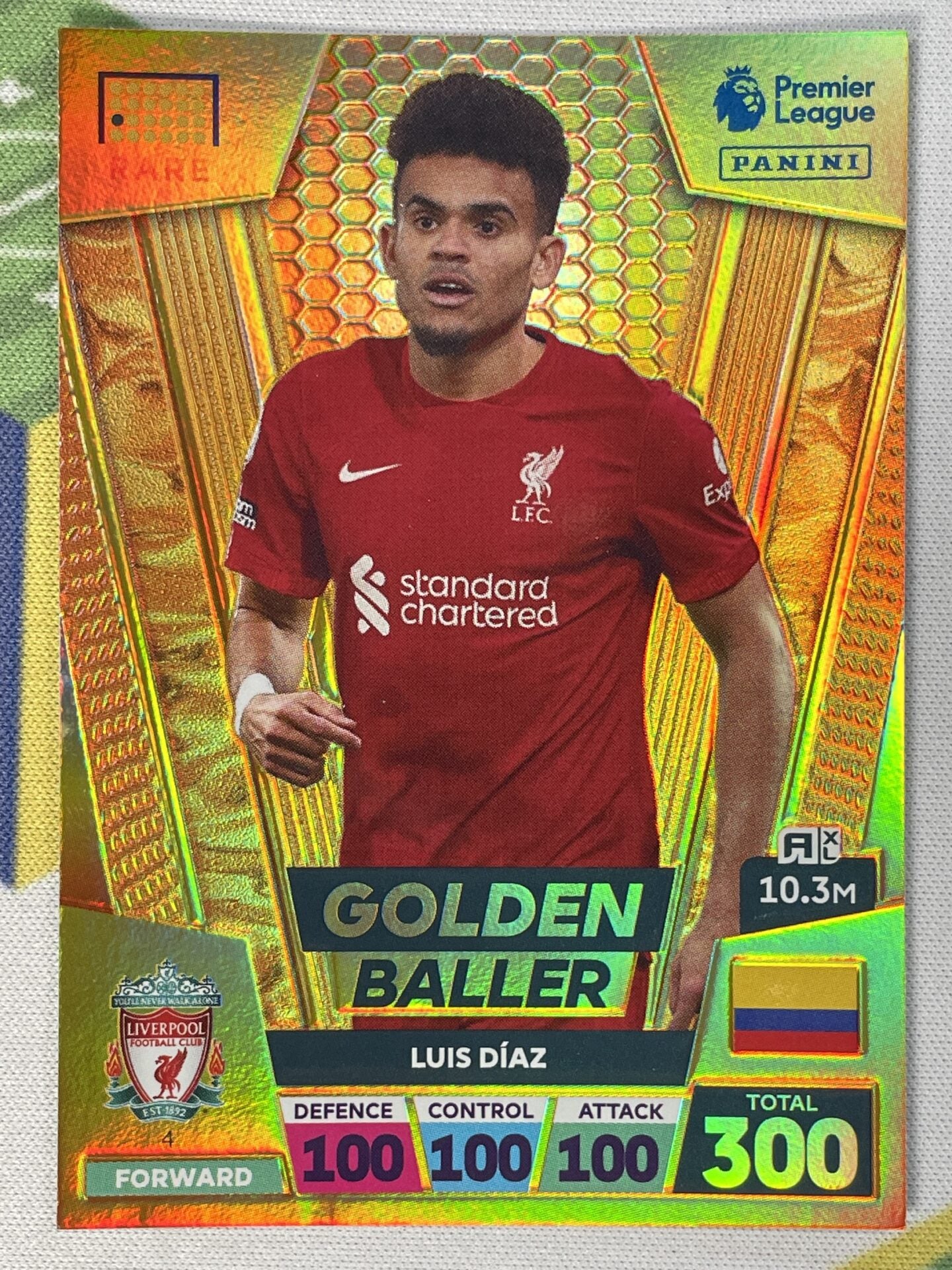 Luis Diaz Liverpool Golden Baller Panini Premier League Adrenalyn XL 2023 Card