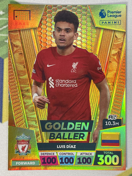 Luis Diaz Liverpool Golden Baller Panini Premier League Adrenalyn XL 2023 Card