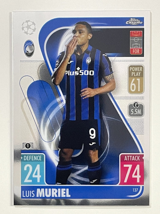 Luis Muriel Atalanta Topps Match Attax Chrome 2021 2022 Football Card