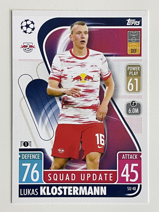 Lukas Klostermann RB Leipzig Base Topps Match Attax Extra 2021:22 Champions League Card