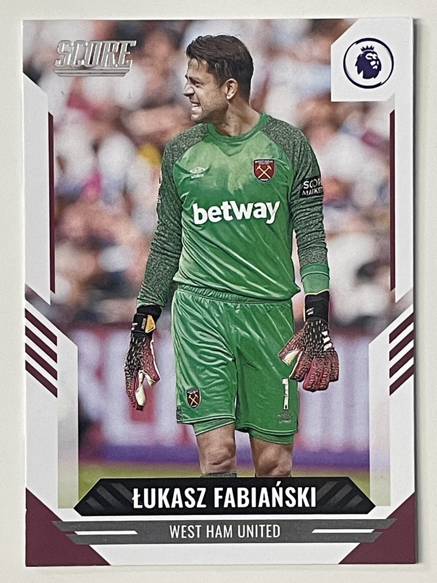 Lukasz Fabianski West Ham Base Panini Premier League Score 2021 2022