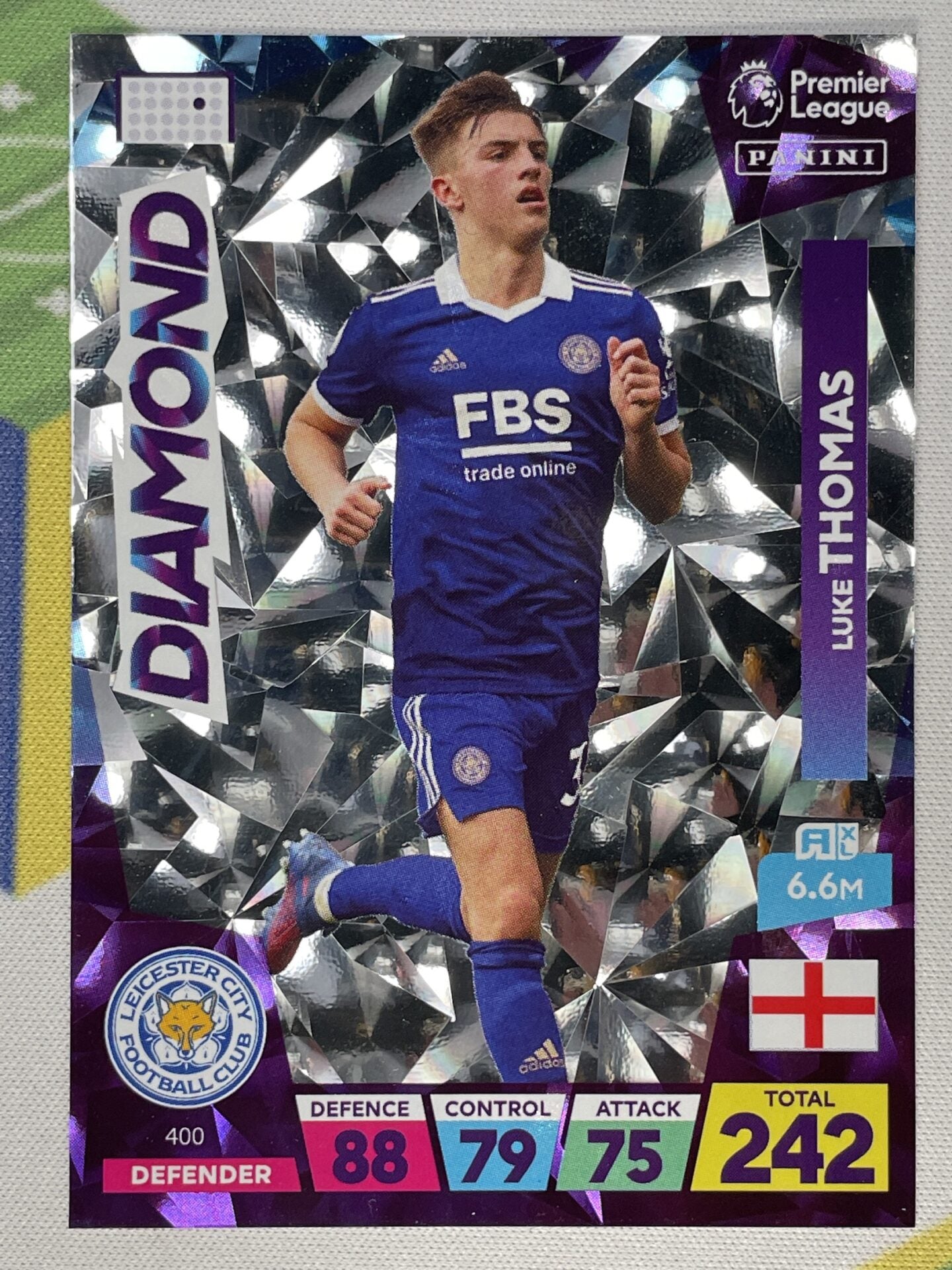 Luke Thomas Leicester City Diamond Panini Premier League Adrenalyn XL 2023 Card