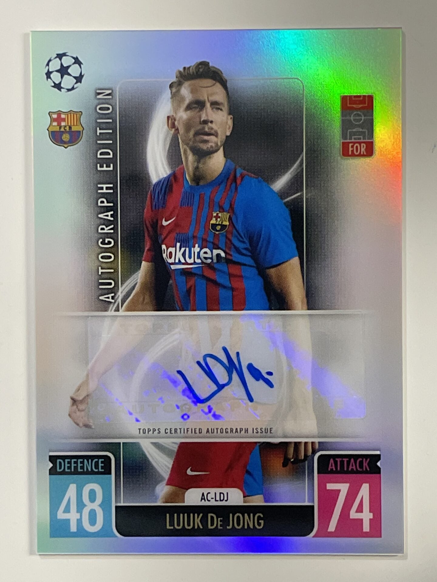 Luuk De Jong Autograph Topps Match Attax Chrome 2021 2022