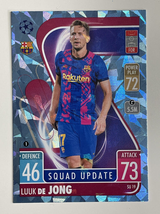 Luuk De Jong Barcelona Base Crystal Foil Parallel Topps Match Attax Extra 2021:22 Champions League Card