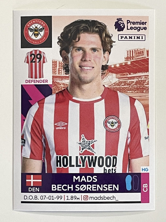 Mads Bech Sorensen Brentford Panini Premier League 2022 Football Sticker