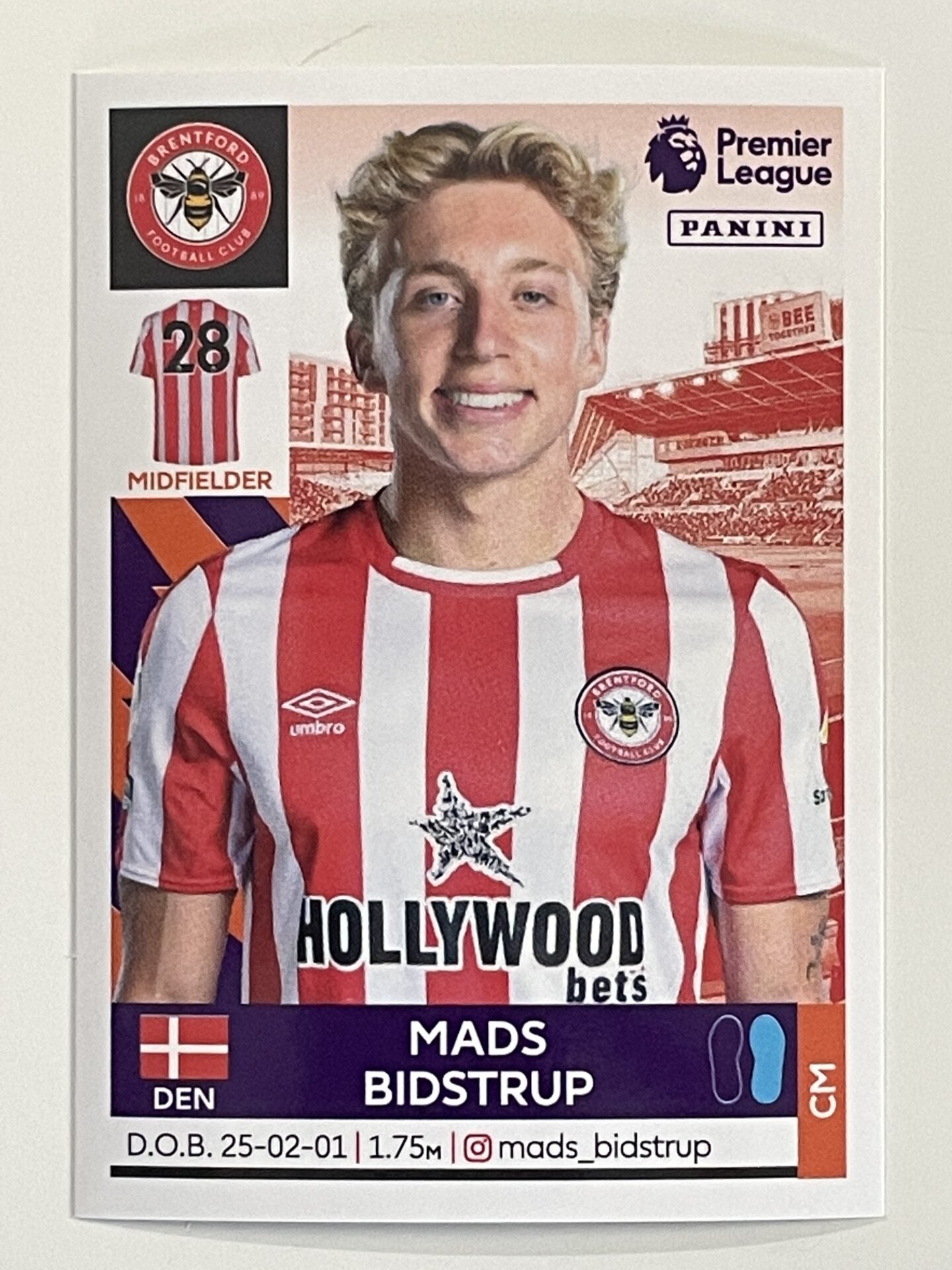 Mads Bidstrup Brentford Panini Premier League 2022 Football Sticker