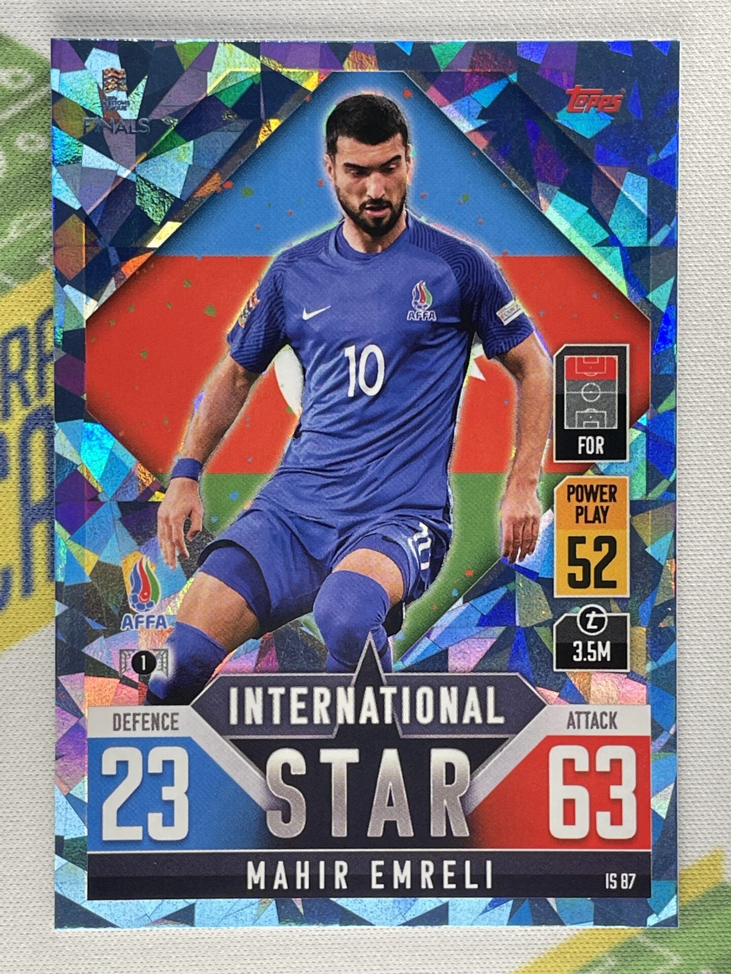 Mahir Emreli Azerbaijan Crystal Foil Parallel Topps Match Attax 101 Road to Nations League 2022 Card