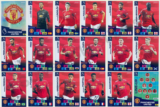 Manchester United Complete Team Set (18 Cards) Football Cards &#8211; Premier League Adrenalyn XL 2020:21