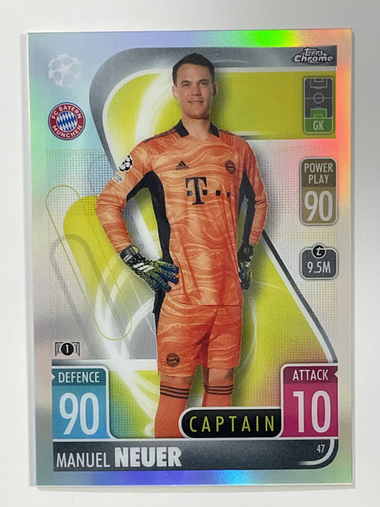 Manuel Neuer Refractor Topps Match Attax Chrome 2021 2022