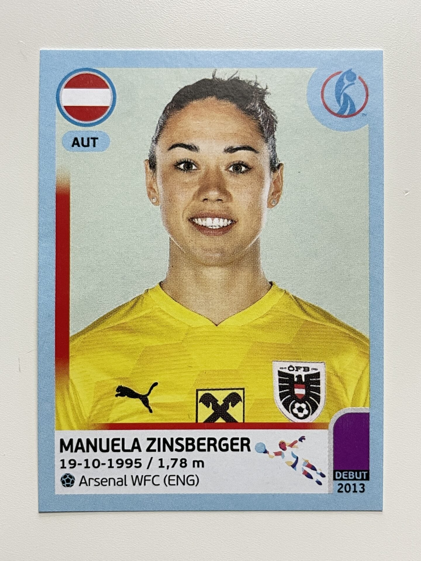 Manuela Zinsberger Austria Base Panini Womens Euro 2022 Stickers Collection