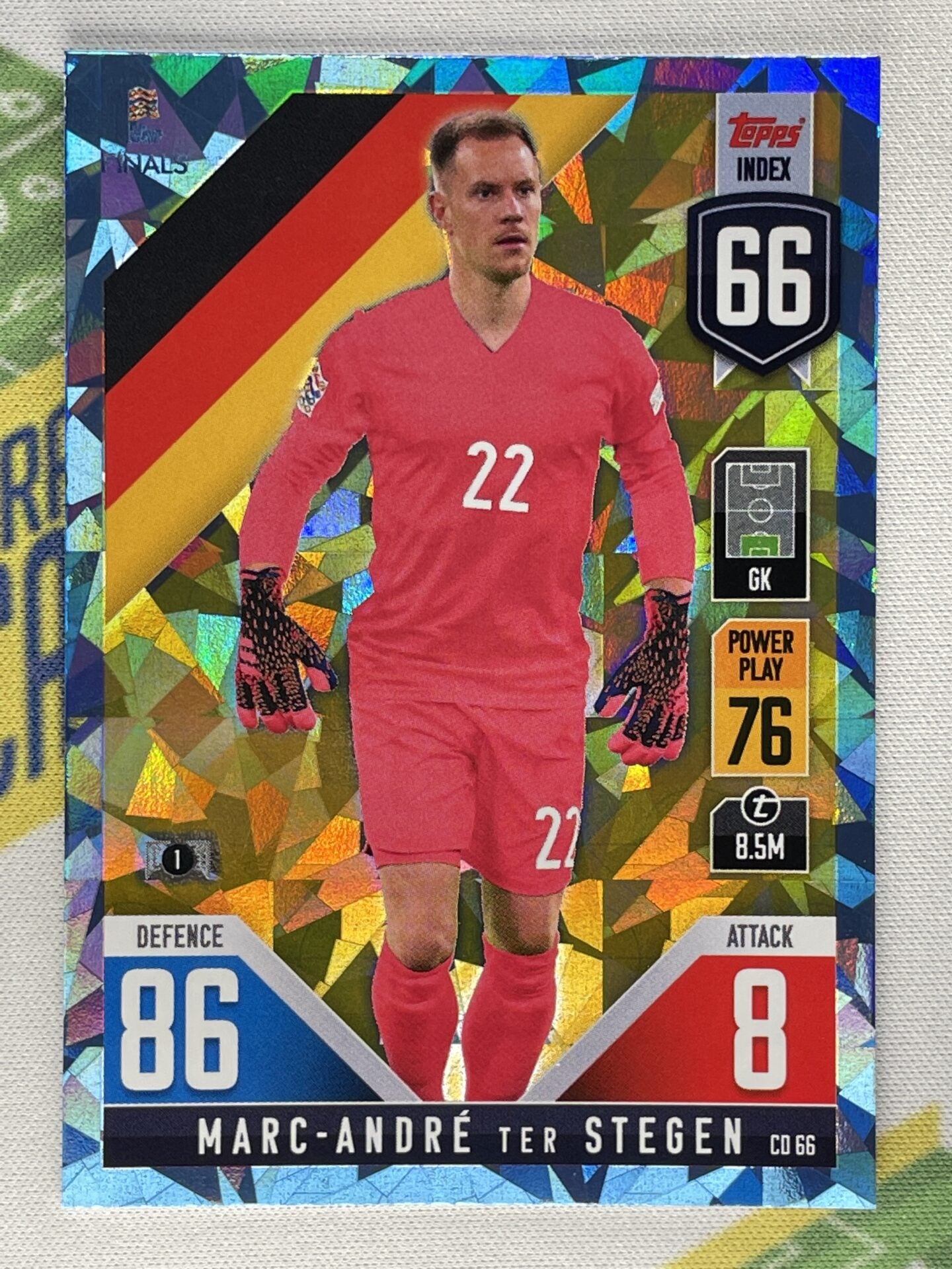 Marc-Andre Ter Stegen Germany Crystal Foil Parallel Topps Match Attax 101 Road to Nations League 2022 Card