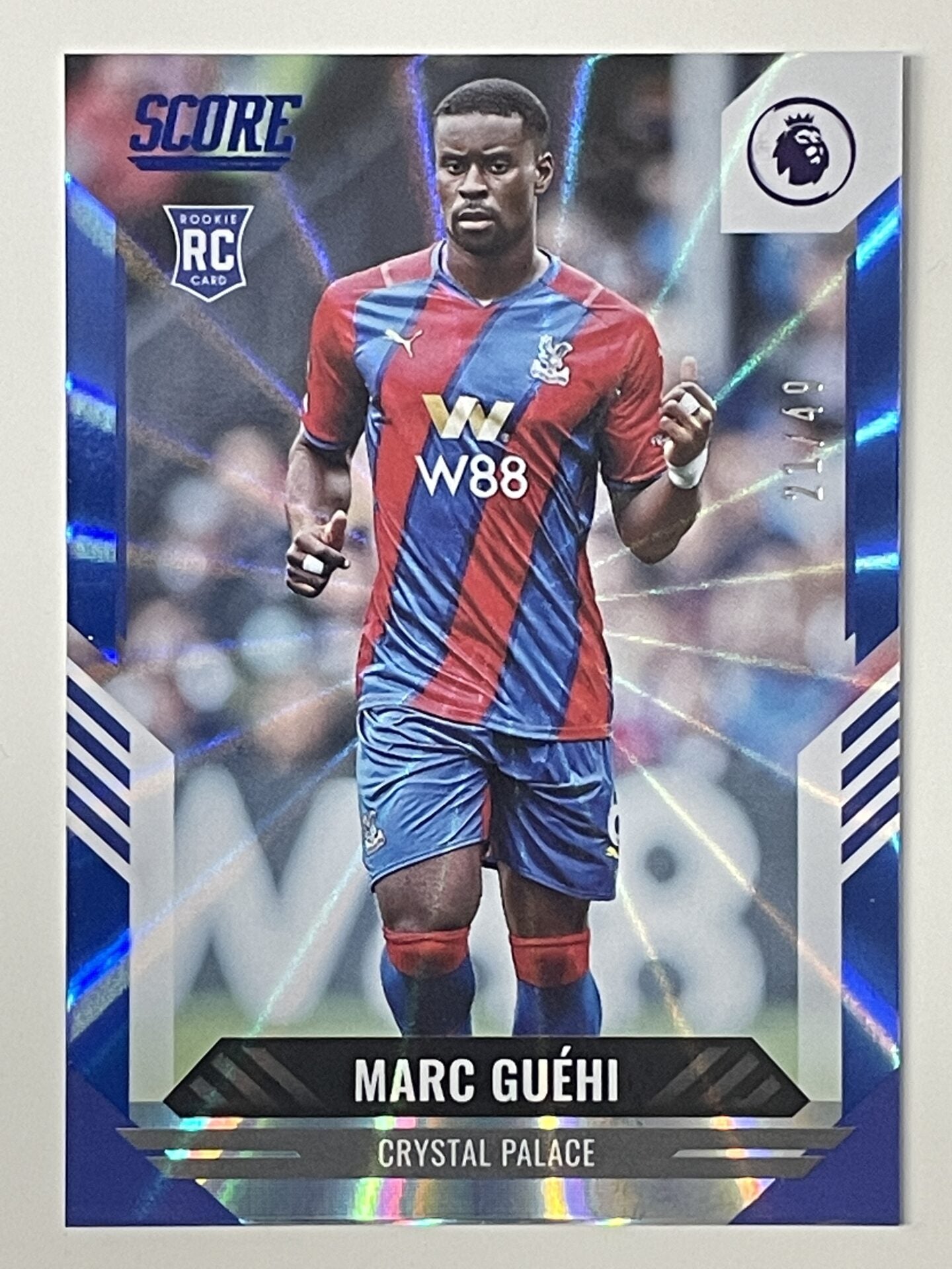 Marc Guehi Crystal Palace Base Blue Laser Parallel Panini Premier League Score 2021 2022