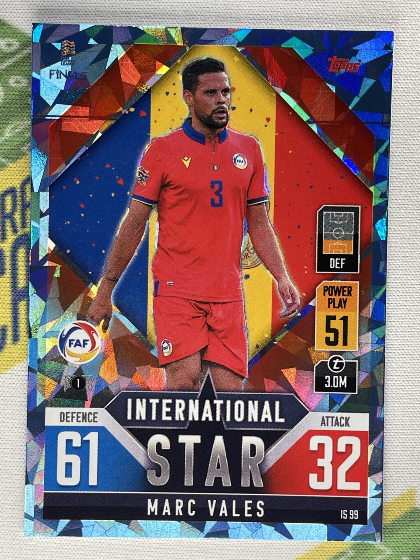 Marc Vales Andorra Crystal Foil Parallel Topps Match Attax 101 Road to Nations League 2022 Card