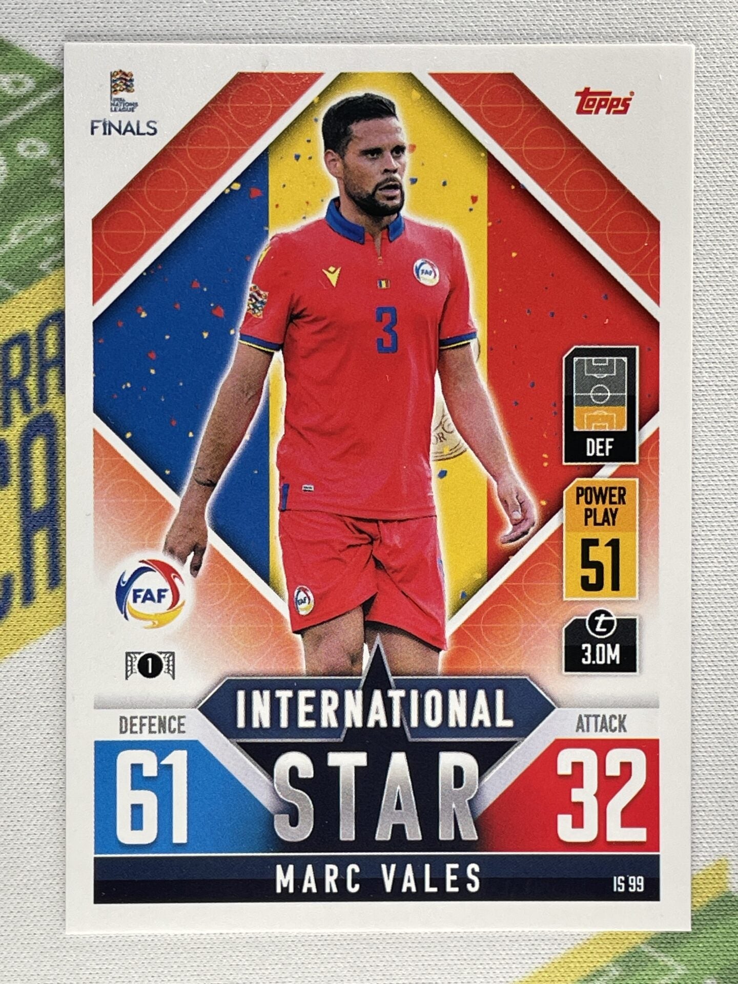 Marc Vales Romania Topps Match Attax 101 Road to Nations League 2022 Card