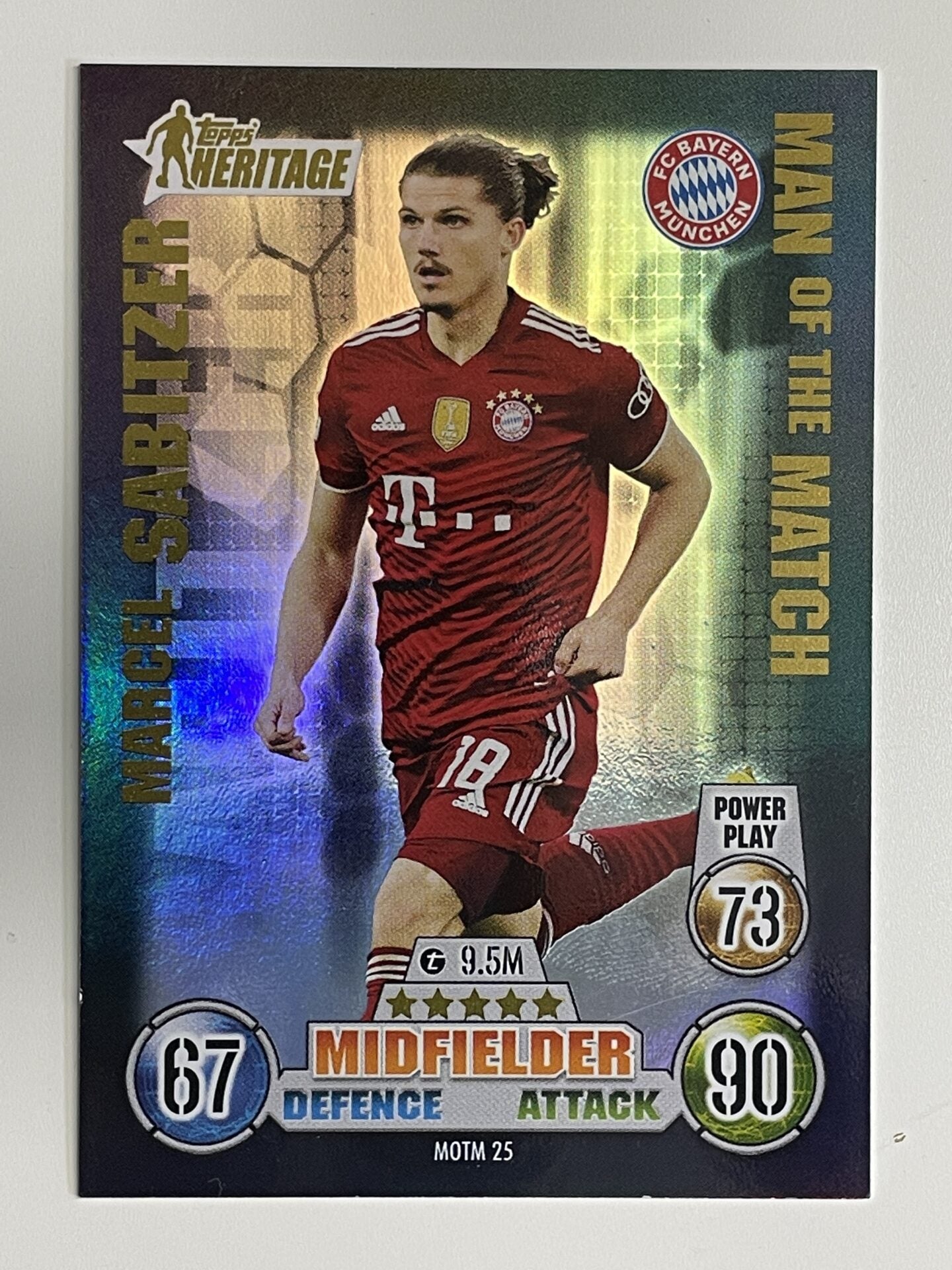 Marcel Sabitzer Bayern Munich Man of the Match Heritage Topps Match Attax Extra 2021:22 Champions League Card