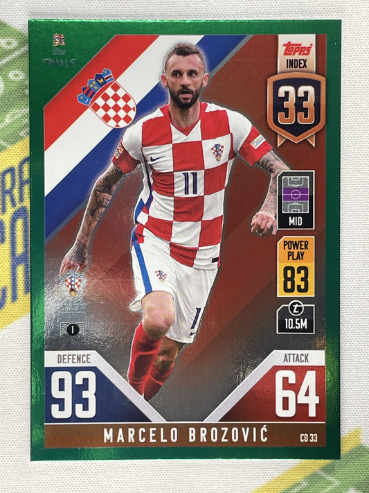 Marcelo Brozovic Croatia Green Foil Parallel Topps Match Attax 101 Road to Nations League 2022 Card