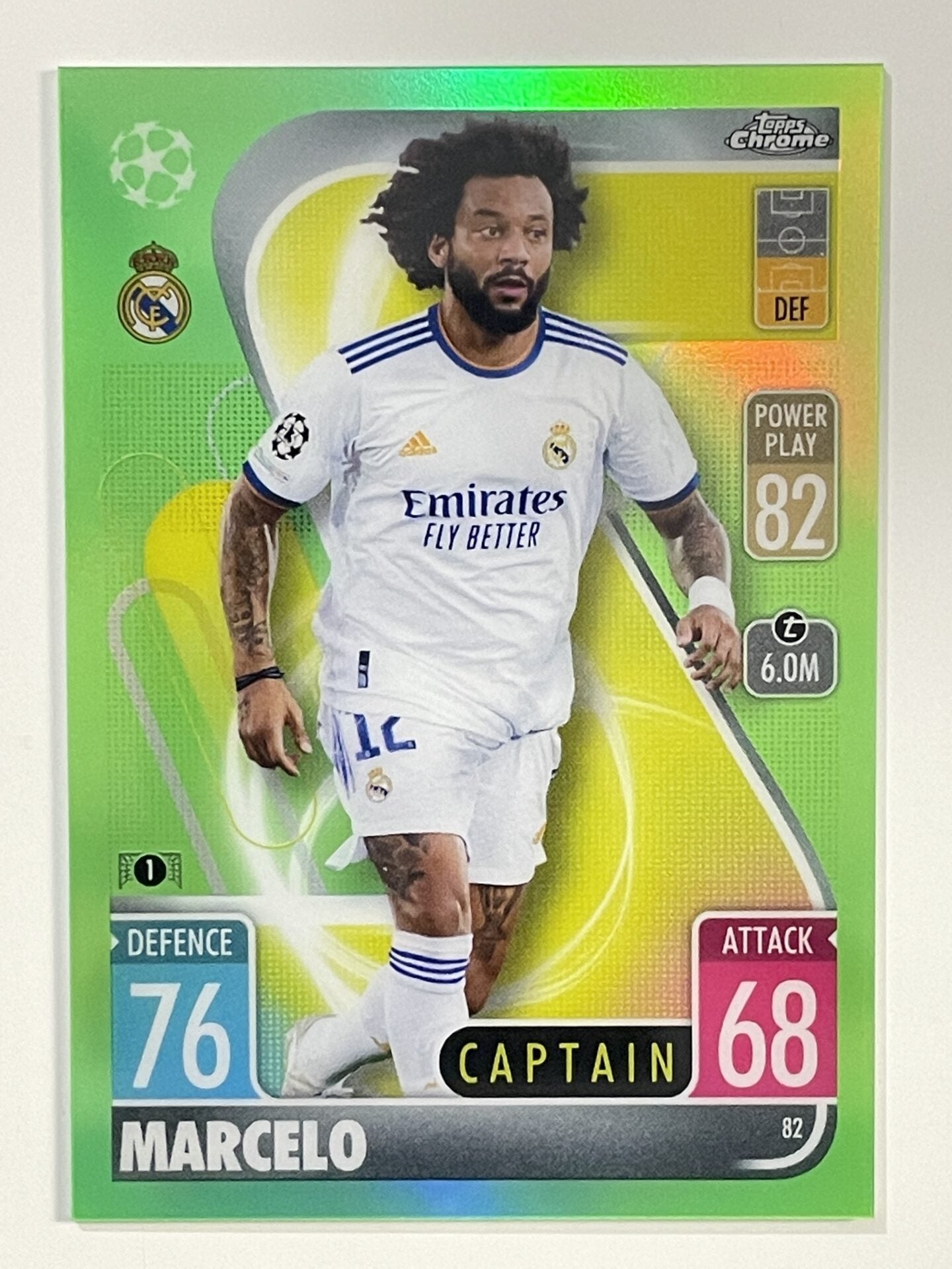 Marcelo Neon Green Topps Match Attax Chrome 2021 2022