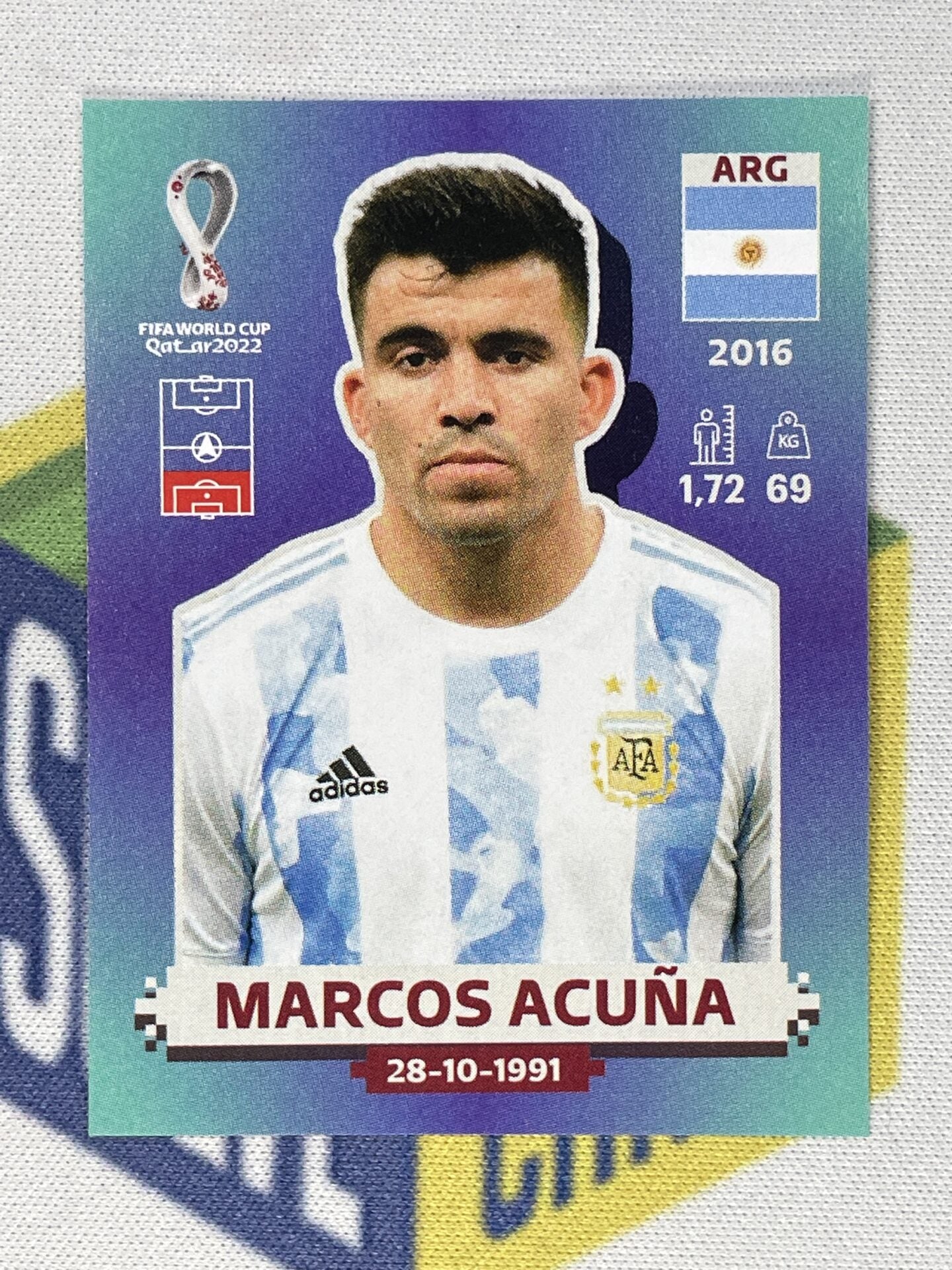 Marcos Acuna Argentina Panini World Cup 2022 Qatar Stickers