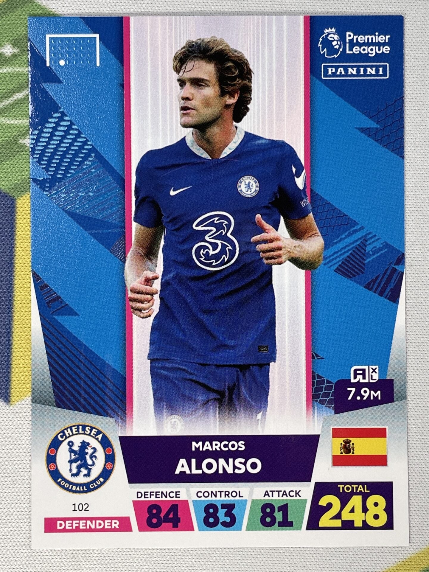 Marcos Alonso Chelsea Panini Premier League Adrenalyn XL 2023 Card