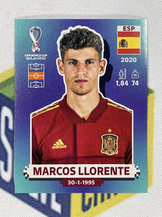 Marcos Llorente Spain Panini World Cup 2022 Qatar Stickers