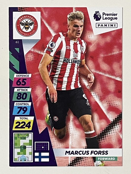 Marcus Forss Brentford Base Panini Adrenalyn XL PLUS Premier League 2021 2022