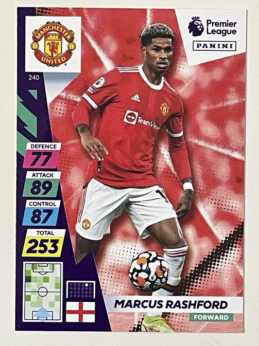 Marcus Rashford Manchester United Base Panini Adrenalyn XL PLUS Premier League 2021 2022