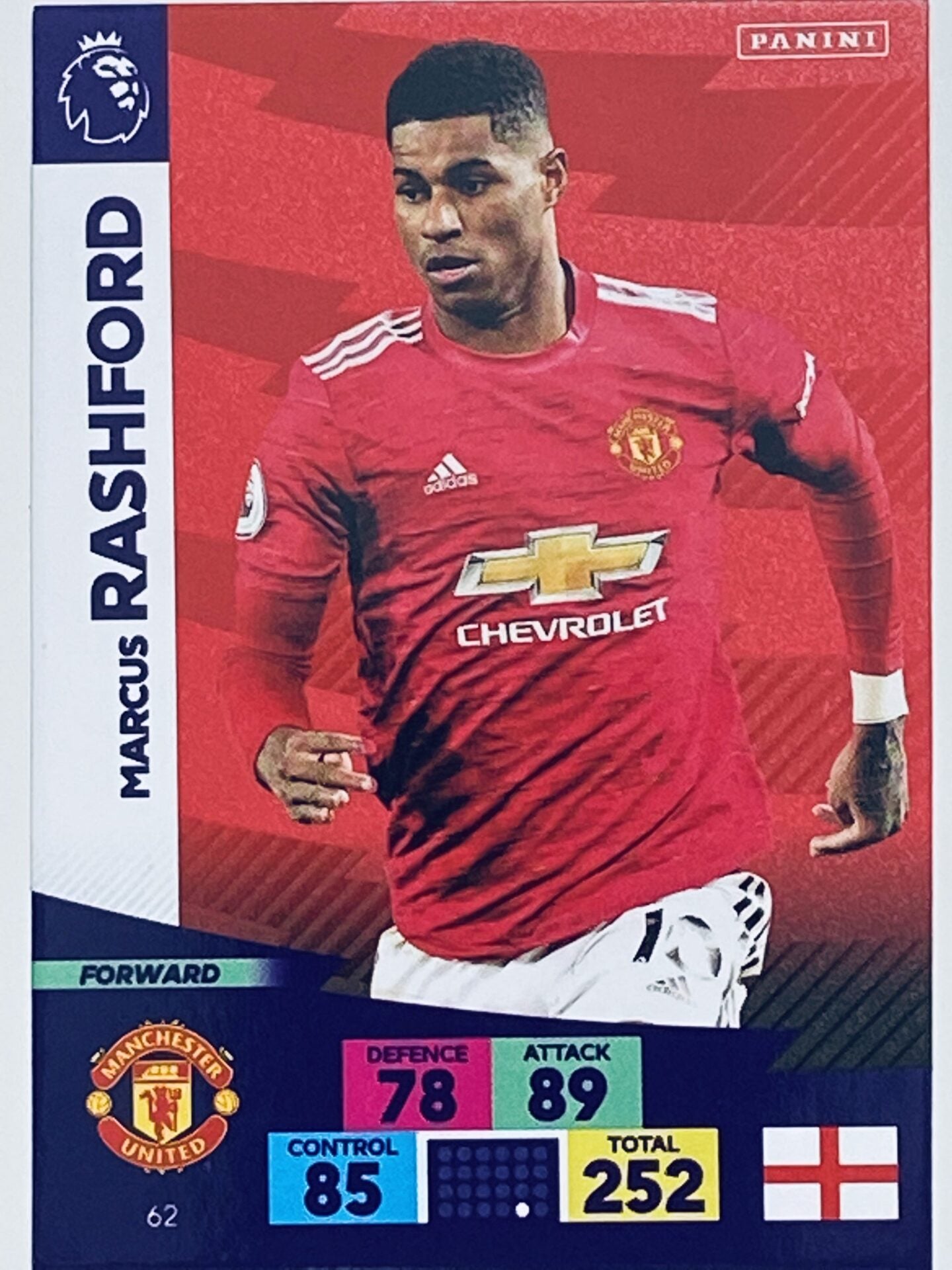 Marcus Rashford (Manchester United) Football Card &#8211; Premier League Adrenalyn XL 2020:21