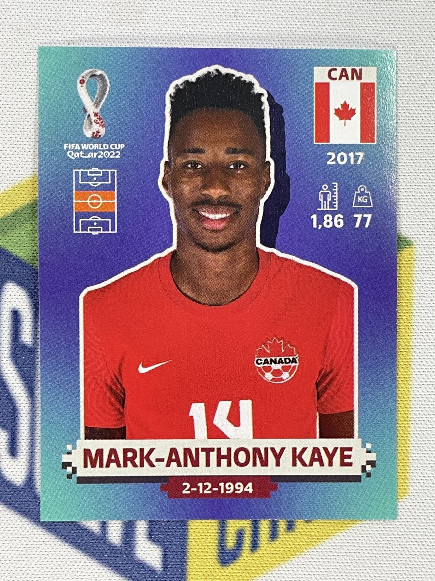 Mark-Antony Kaye Canada Panini World Cup 2022 Qatar Stickers