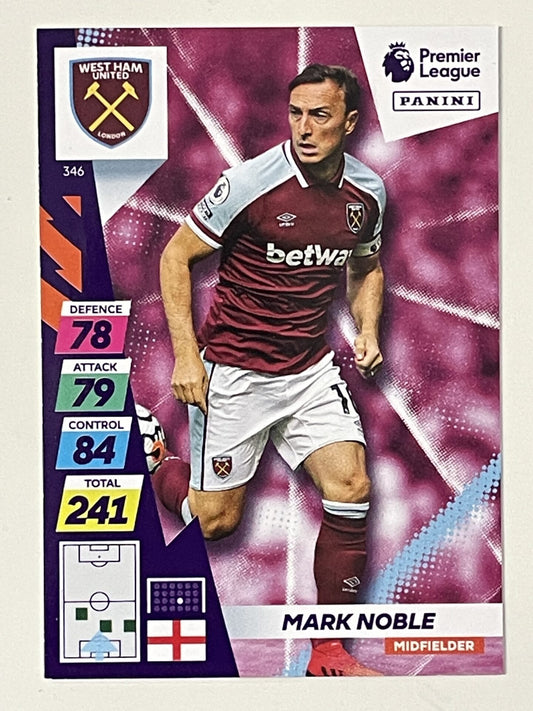 Mark Noble West Ham Base Panini Adrenalyn XL PLUS Premier League 2021 2022