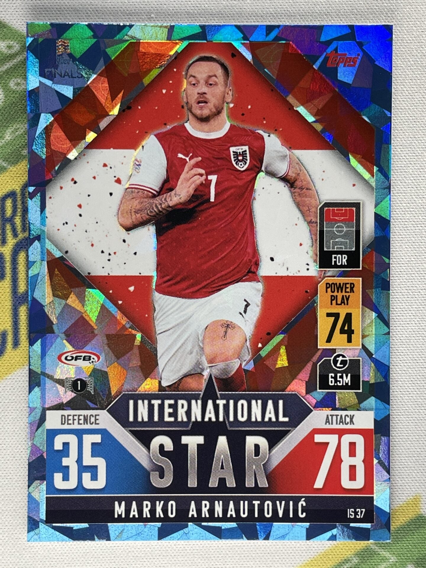 Marko Arnautovic Austria Crystal Foil Parallel Topps Match Attax 101 Road to Nations League 2022 Card