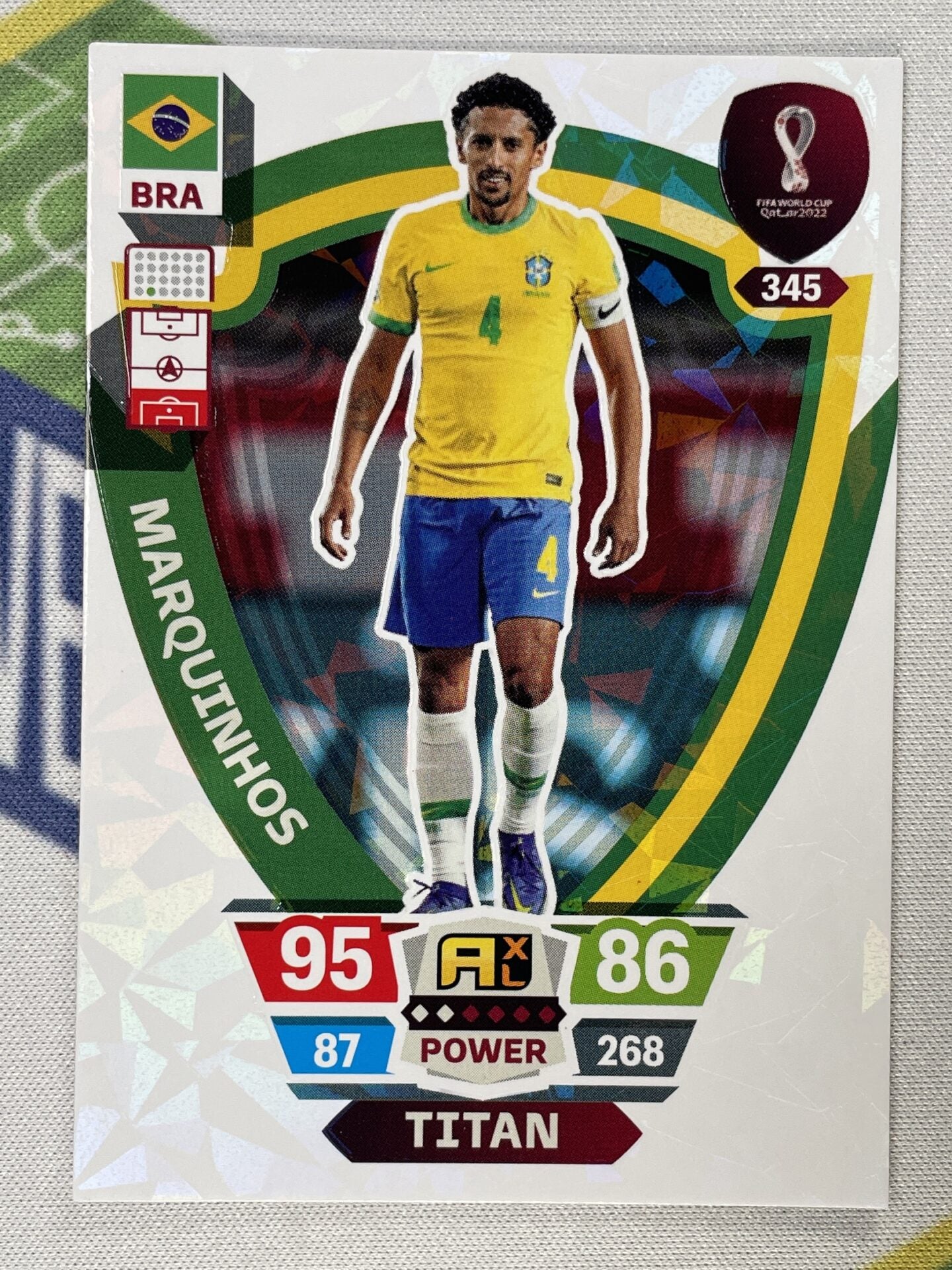 Marquinhos Brazil Titan Panini World Cup 2022 Adrenalyn XL Card