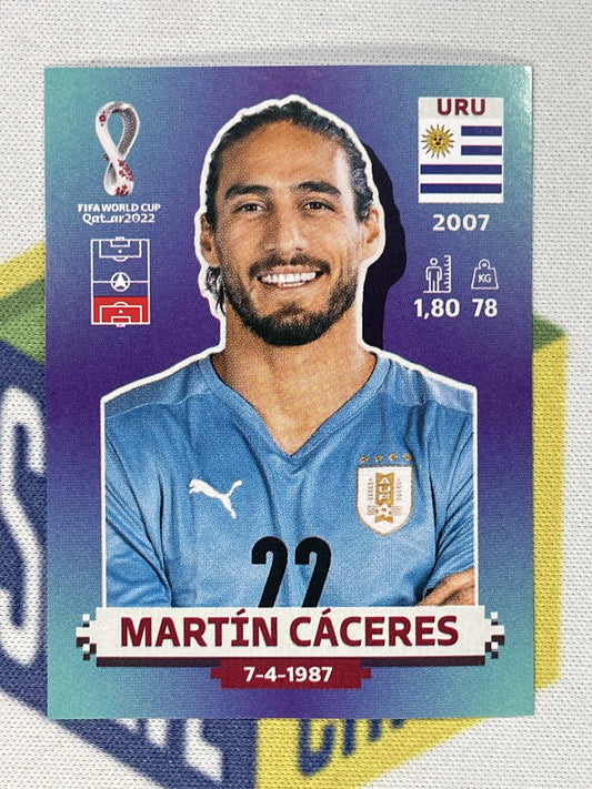 Martin Caceres Uruguay Panini World Cup 2022 Qatar Stickers