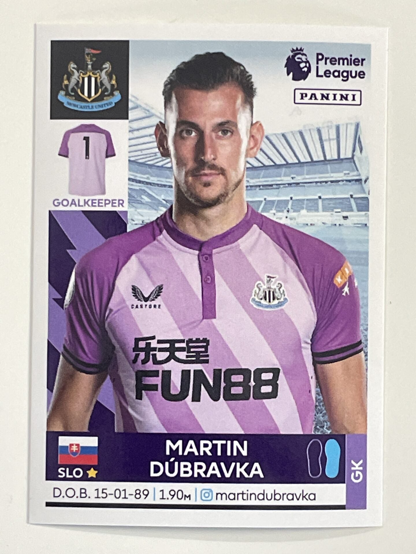 Martin Dubravka Newcastle United Panini Premier League 2022 Football Sticker