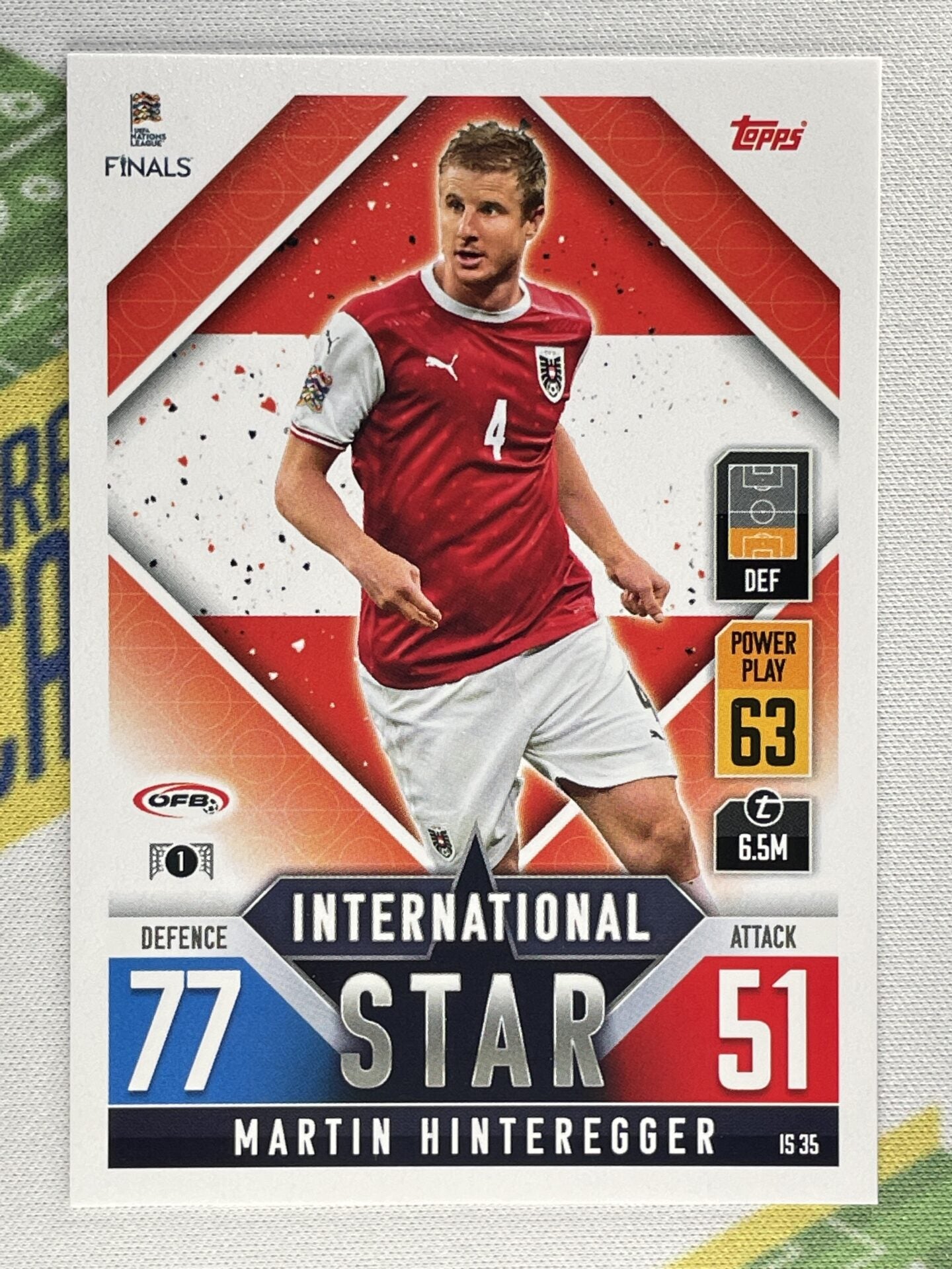 Martin Hinteregger Austria Topps Match Attax 101 Road to Nations League 2022 Card