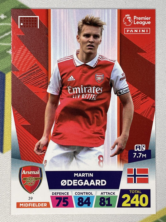 Martin Odegaard Arsenal Panini Premier League Adrenalyn XL 2023 Card