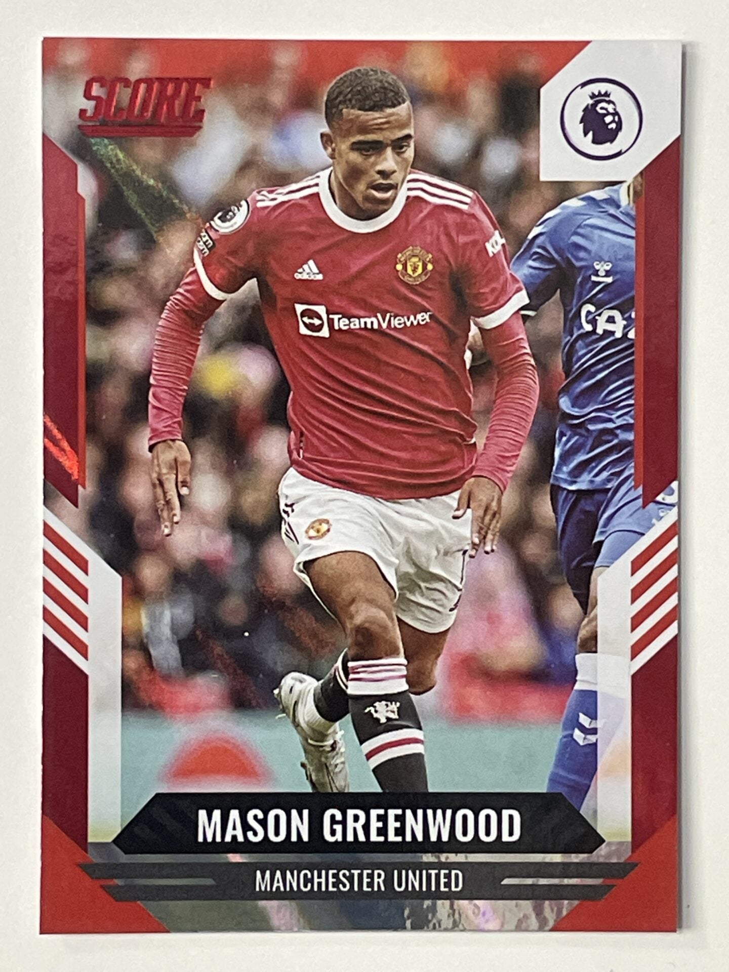 Mason Greenwood Manchester United Base Red Lava Parallel Panini Premier League Score 2021 2022