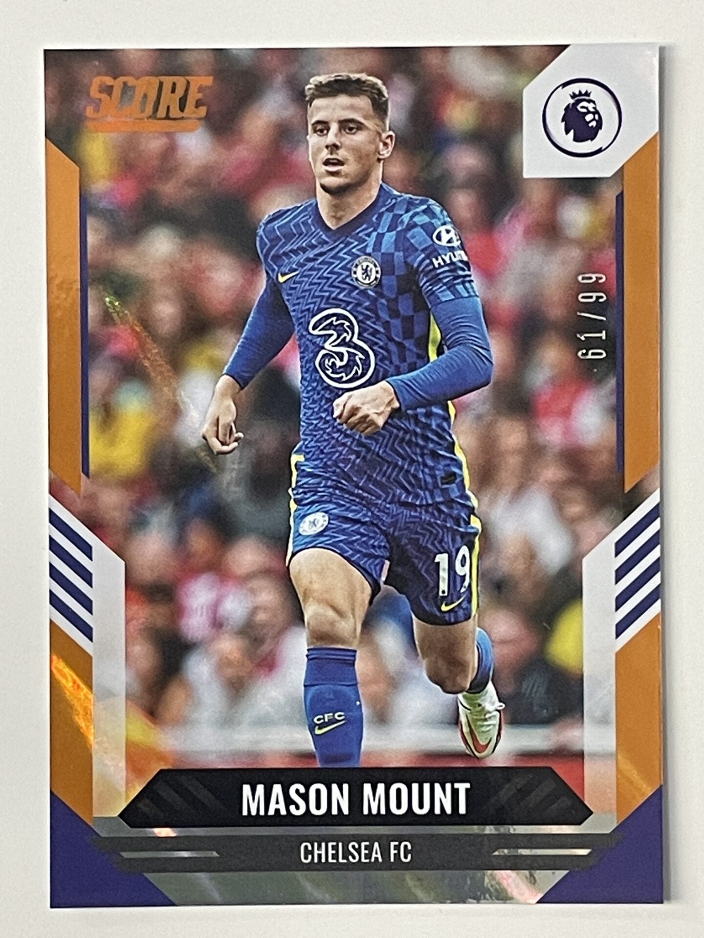 Mason Mount Chelsea Base Orange Lava Parallel Panini Premier League Score 2021 2022