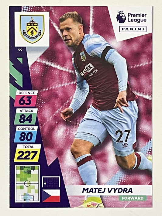 Matej Vydra Burnley Base Panini Adrenalyn XL PLUS Premier League 2021 2022