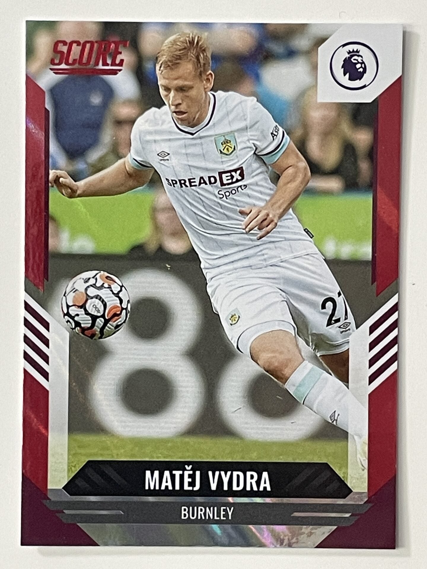 Matej Vydra Burnley Base Red Lava Parallel Panini Premier League Score 2021 2022