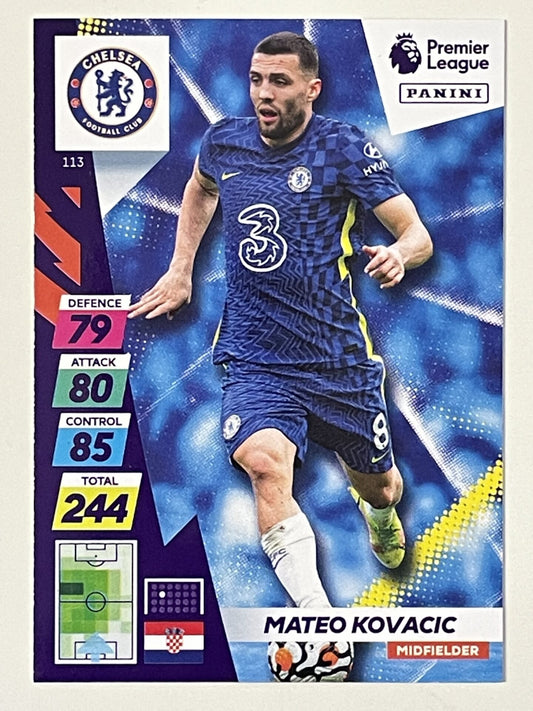 Mateo Kovacic Chelsea Base Panini Adrenalyn XL PLUS Premier League 2021 2022