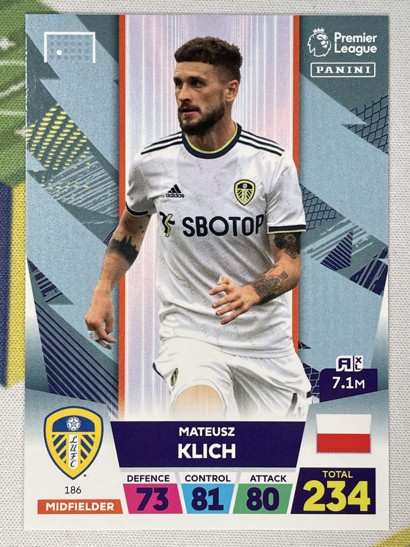 Mateusz Klich Leeds Panini Premier League Adrenalyn XL 2023 Card