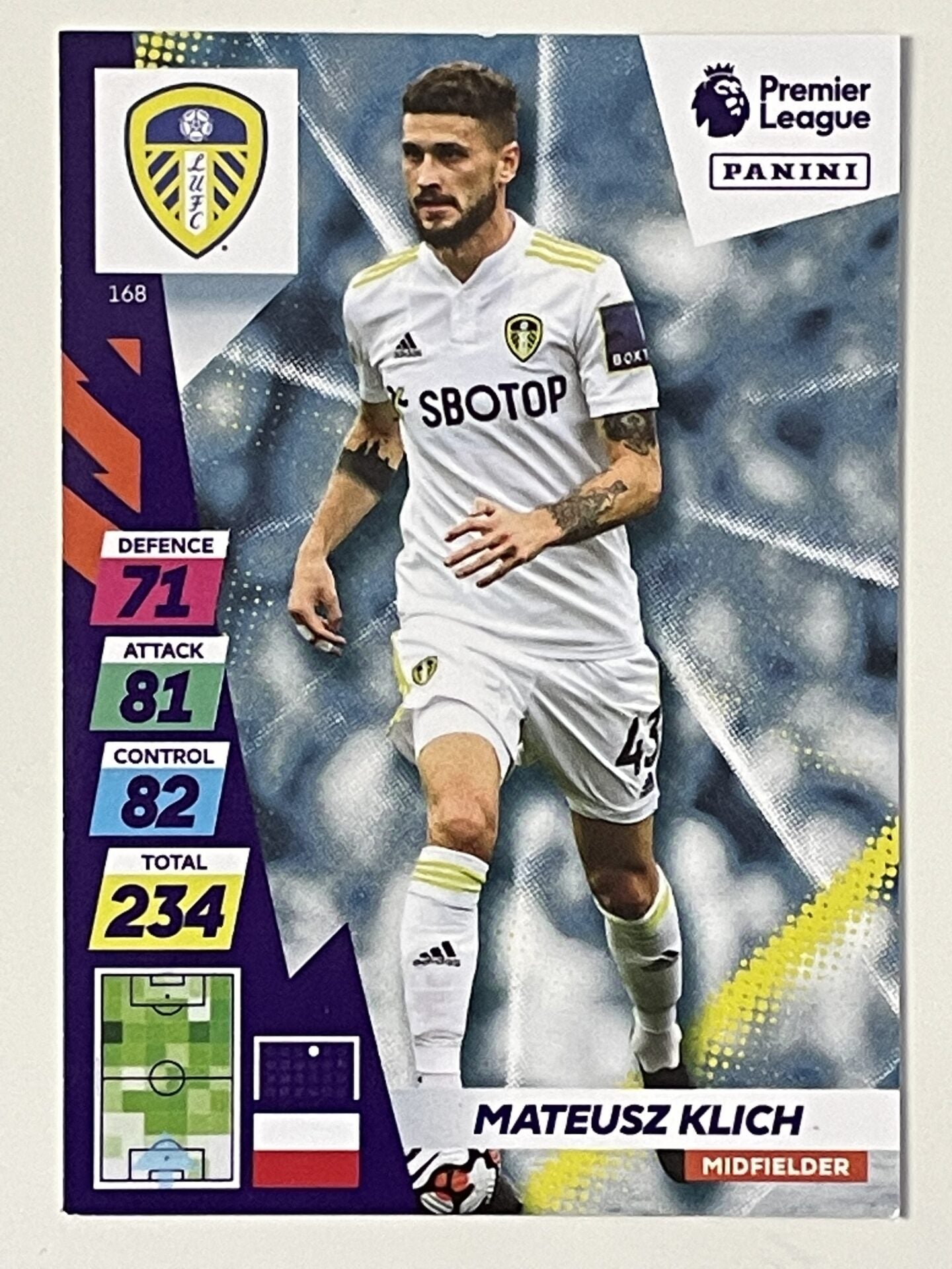 Mateusz Klich Leeds United Base Panini Adrenalyn XL PLUS Premier League 2021 2022