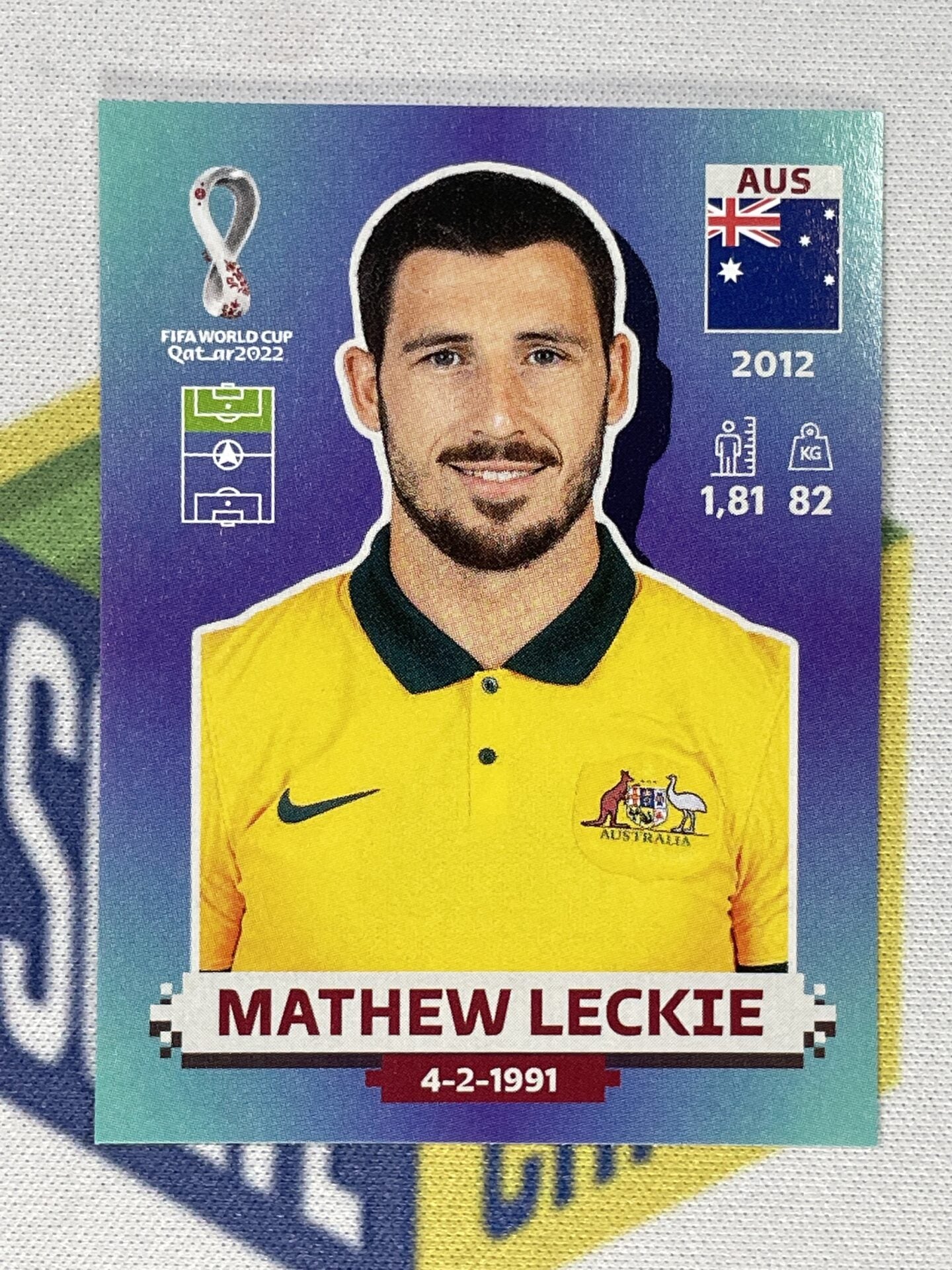 Mathew Leckie Australia Panini World Cup 2022 Qatar Stickers