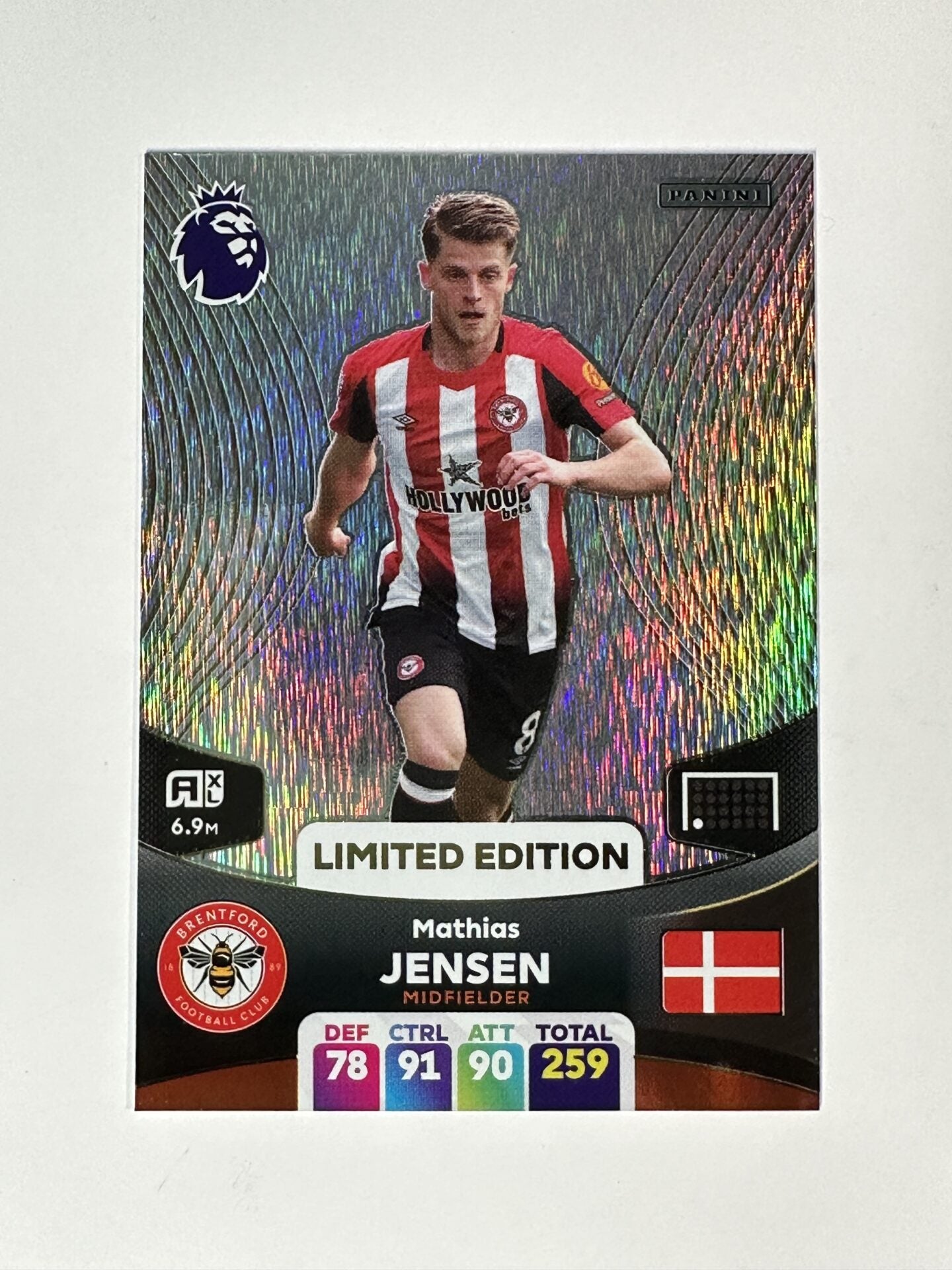 Mathias Jensen Brentford Limited Edition Panini Premier League Adrenalyn XL 2024 Card