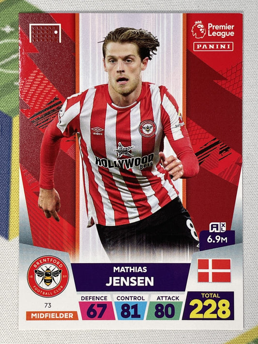 Mathias Jensen Brentford Panini Premier League Adrenalyn XL 2023 Card