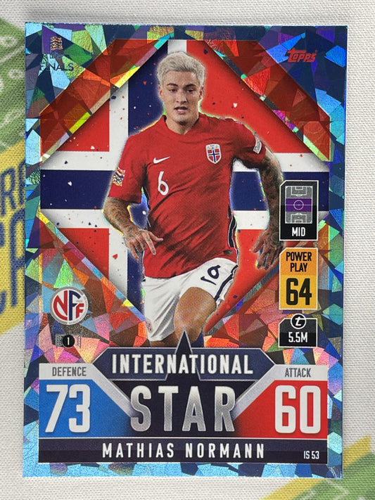 Mathias Normann Norway Crystal Foil Parallel Topps Match Attax 101 Road to Nations League 2022 Card